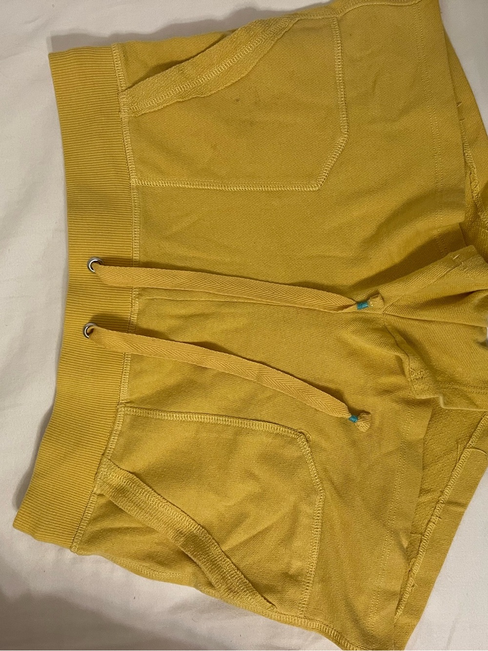 Women’s Yellow Knit Drawstring Shorts